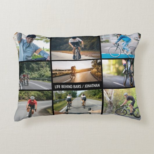 自転車に乗ってバーをパーソナライズするライフスタイル アクセントクッション (正面)