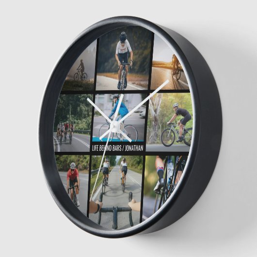 自転車に乗ってバーをパーソナライズするライフスタイル 壁時計 (傾斜)