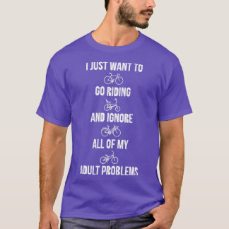 自転車に乗って行く Tシャツ