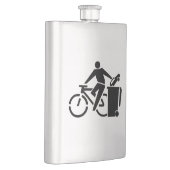 自転車に乗って車をゴミ箱に入れる フラスク (右)