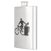 自転車に乗って車をゴミ箱に入れる フラスク (左)