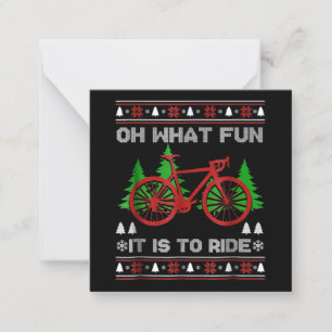 自転車に乗って なんて楽しい サイクリング クリスマス スウェーター ノートカード