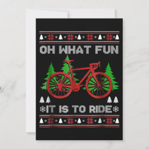 自転車に乗って なんて楽しい サイクリング クリスマス スウェーター ノートカード