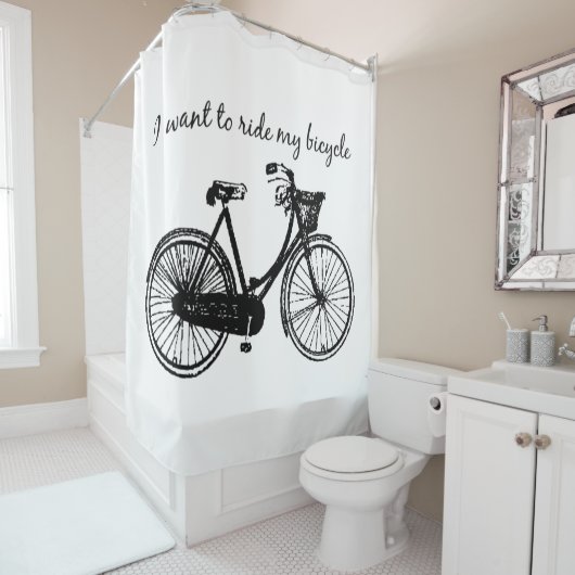 「自転車に乗りたい」やる気を起こさせる引用文 シャワーカーテン (インサイチュ)