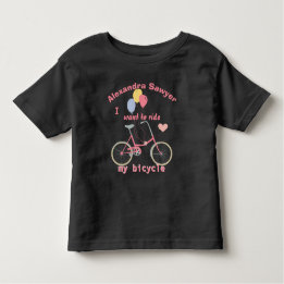 自転車に乗りたい ヴィンテージ バイク バルーン トドラーTシャツ