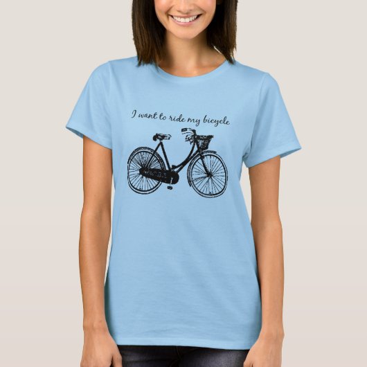 「自転車に乗りたい」感動的引用文 Tシャツ (正面)