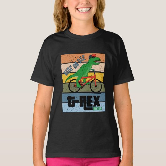 自転車に乗るかTレックス Tシャツ (正面)