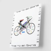 自転車に乗ることを行く時間やる気を起こさせるな単語のバイク スクエア壁時計 (傾斜)