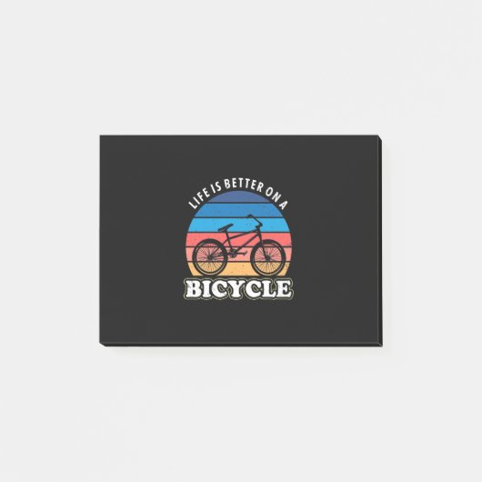 自転車に乗ると人生はもっと楽しくなる ポストイット (正面)