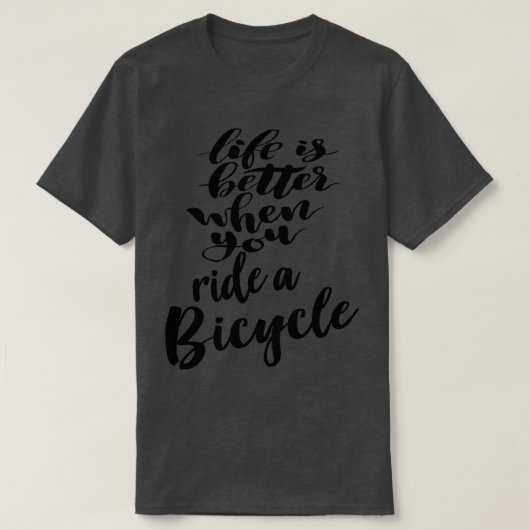 自転車に乗ると命が伸びる Tシャツ (デザイン正面)