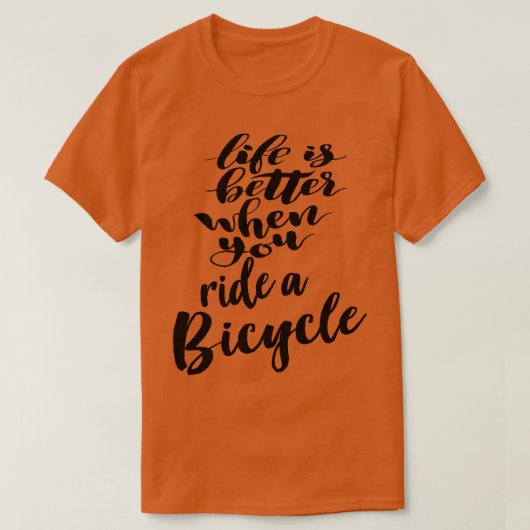 自転車に乗ると命が伸びる Tシャツ (デザイン正面)