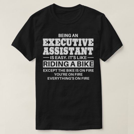 自転車に乗るエグゼクティブアシスタント Tシャツ (デザイン正面)