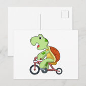 自転車に乗るカメ ポストカード (正面/裏面)