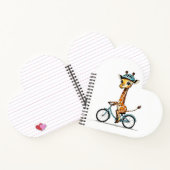 自転車に乗るキリン - 手描きの鉛筆アート ノートブック (内部)