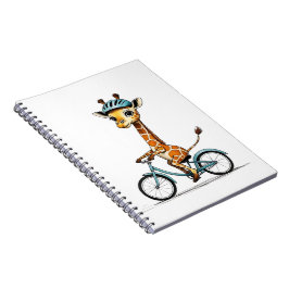 自転車に乗るキリン - 手描きの鉛筆アート ノートブック