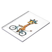 自転車に乗るキリン - 手描きの鉛筆アート ノートブック (左側)