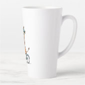 自転車に乗るキリン – 手書き鉛筆アート カフェラテマグ (右)