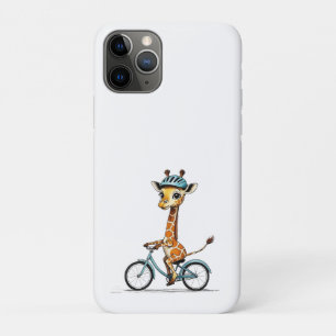 自転車に乗るキリン – 手書き鉛筆アート iPhone 11 PROケース