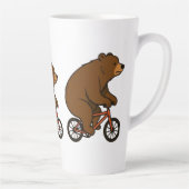 自転車に乗るクマ – ワイルドライドの気分 カフェラテマグ (右)