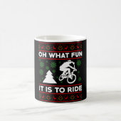 自転車に乗るクリスマスの楽しさ コーヒーマグカップ (中央)