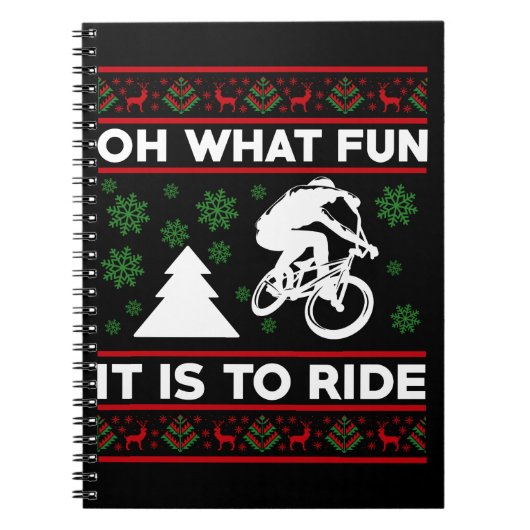 自転車に乗るクリスマスの楽しさ ノートブック (正面)