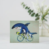自転車に乗るサメ ポストカード (スタンド正面)