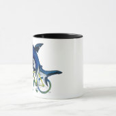 自転車に乗るサメ マグカップ (中央)