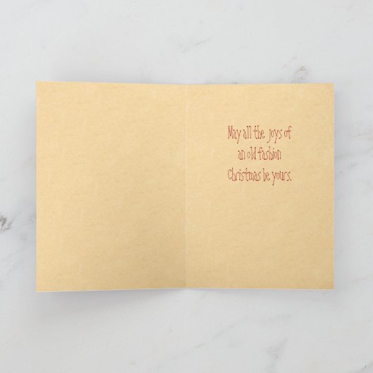 自転車に乗るサンタのヴィンテージのクリスマスカード シーズンカード (内部)