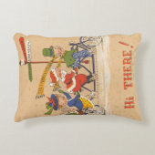 自転車に乗るサンタクロース、ビンテージクリスマス アクセントクッション (正面)
