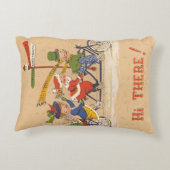 自転車に乗るサンタクロース、ビンテージクリスマス アクセントクッション (裏面)