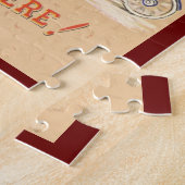 自転車に乗るサンタクロース、ビンテージクリスマス ジグソーパズル (側面)