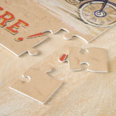 自転車に乗るサンタクロース、ビンテージクリスマス ジグソーパズル (側面)