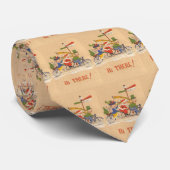 自転車に乗るサンタクロース、ビンテージクリスマス ネクタイ (ロール)