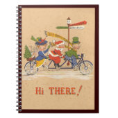 自転車に乗るサンタクロース、ビンテージクリスマス ノートブック (正面)