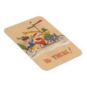 自転車に乗るサンタクロース、ビンテージクリスマス マグネット (右側)