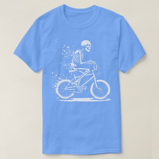 自転車に乗るスケルトン Tシャツ (デザイン正面)