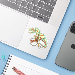 自転車に乗るティラノサウルス シール