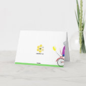 自転車に乗るミッシーなマウス「ジャスト」カード カード (裏面)