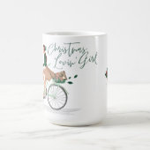 自転車に乗るワテロールクリスマスロヴィンの女の子 コーヒーマグカップ (中央)