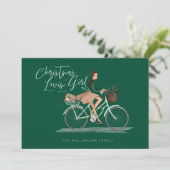 自転車に乗るワテロールクリスマスロヴィンの女の子 シーズンカード (スタンド正面)