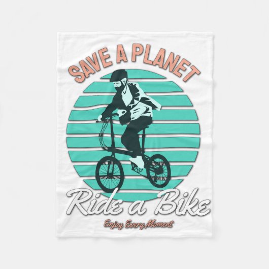 自転車に乗る人に最適な救贈り物 – 惑星 フリースブランケット (正面)