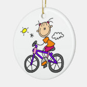 自転車に乗る女の子 セラミックオーナメント (左)