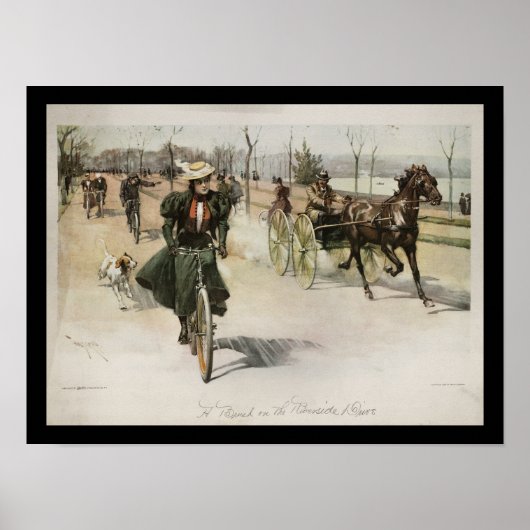 自転車に乗る女性1897 ポスター (正面)