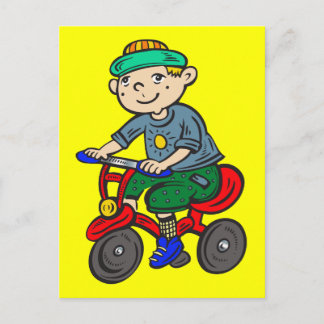 自転車に乗る少年 ポストカード