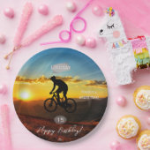 自転車に乗る少年 誕生日パーティープレート HAMbyWG ペーパープレート (パーティー)