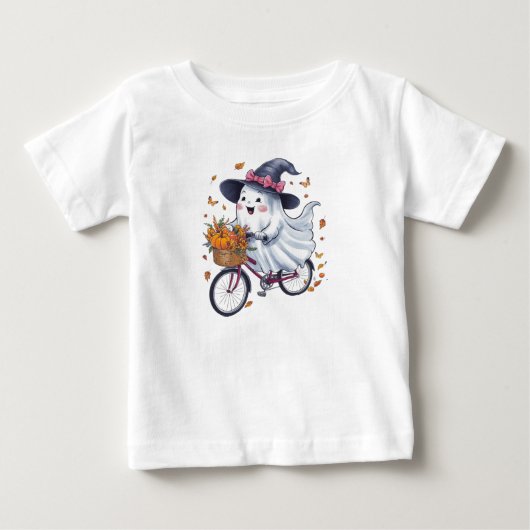 自転車に乗る幽霊 ベビーTシャツ (正面)