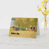 自転車に乗る父の日 カード (黄色い花)