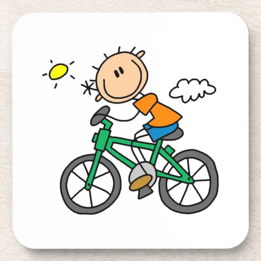 自転車に乗る男性 コースター (正面)