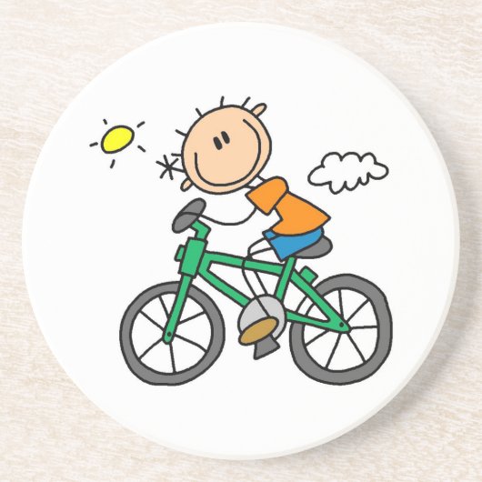 自転車に乗る男性 コースター (正面)