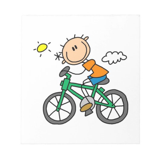 自転車に乗る男性 ノートパッド (正面)